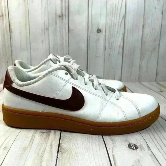 Nike Other - Nike Court Royale 2 Low White Dark‎ Beetroot Gum Sneakers Size 8